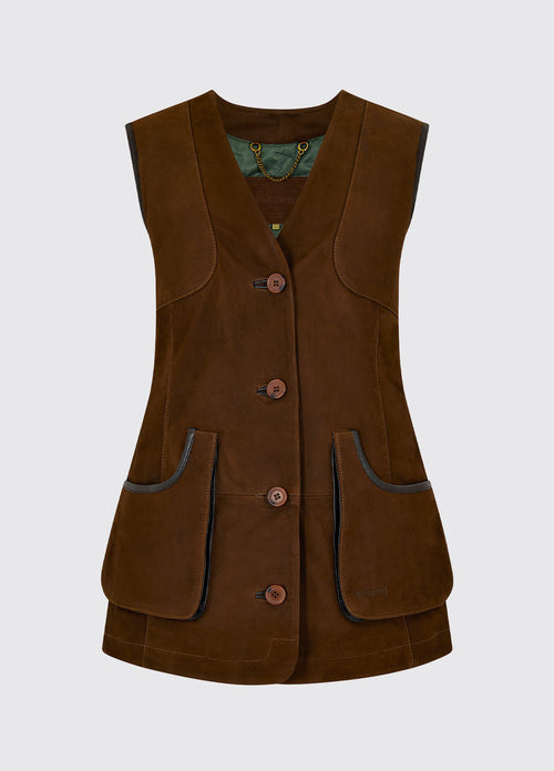 Woodland Ladies' Leather Shooting Vest - Walnut - Sample